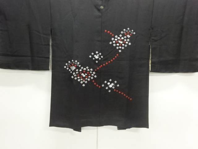 JAPANESE HOARI COAT / SHIBORI / SEIGAIHA & FLOWER / ONE CREST 